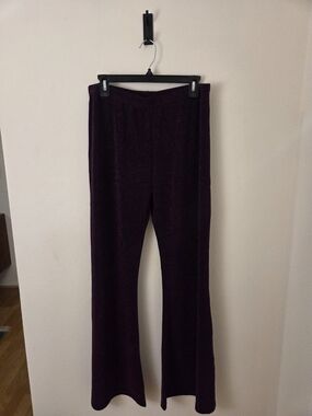 Women's Sparkly Purple Highwaisted Flared Pants